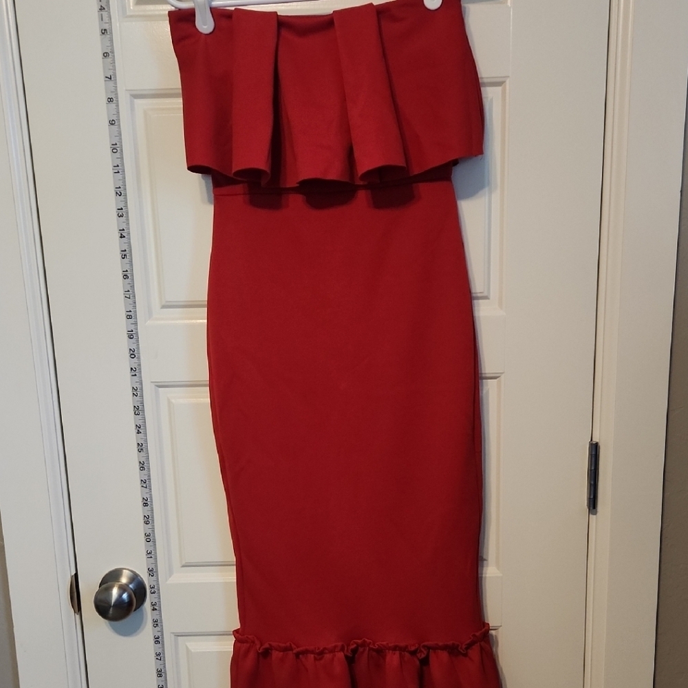 True Violet Red Strapless Dress Size 6